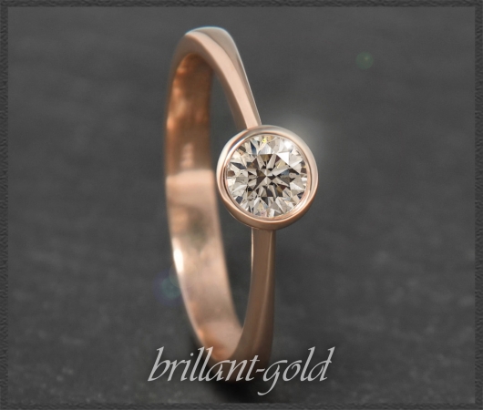 Brillant Gold Ring mit 0,30ct in 585 Rotgold